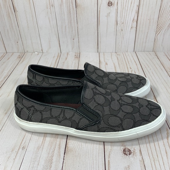 coach black slip on shoes
